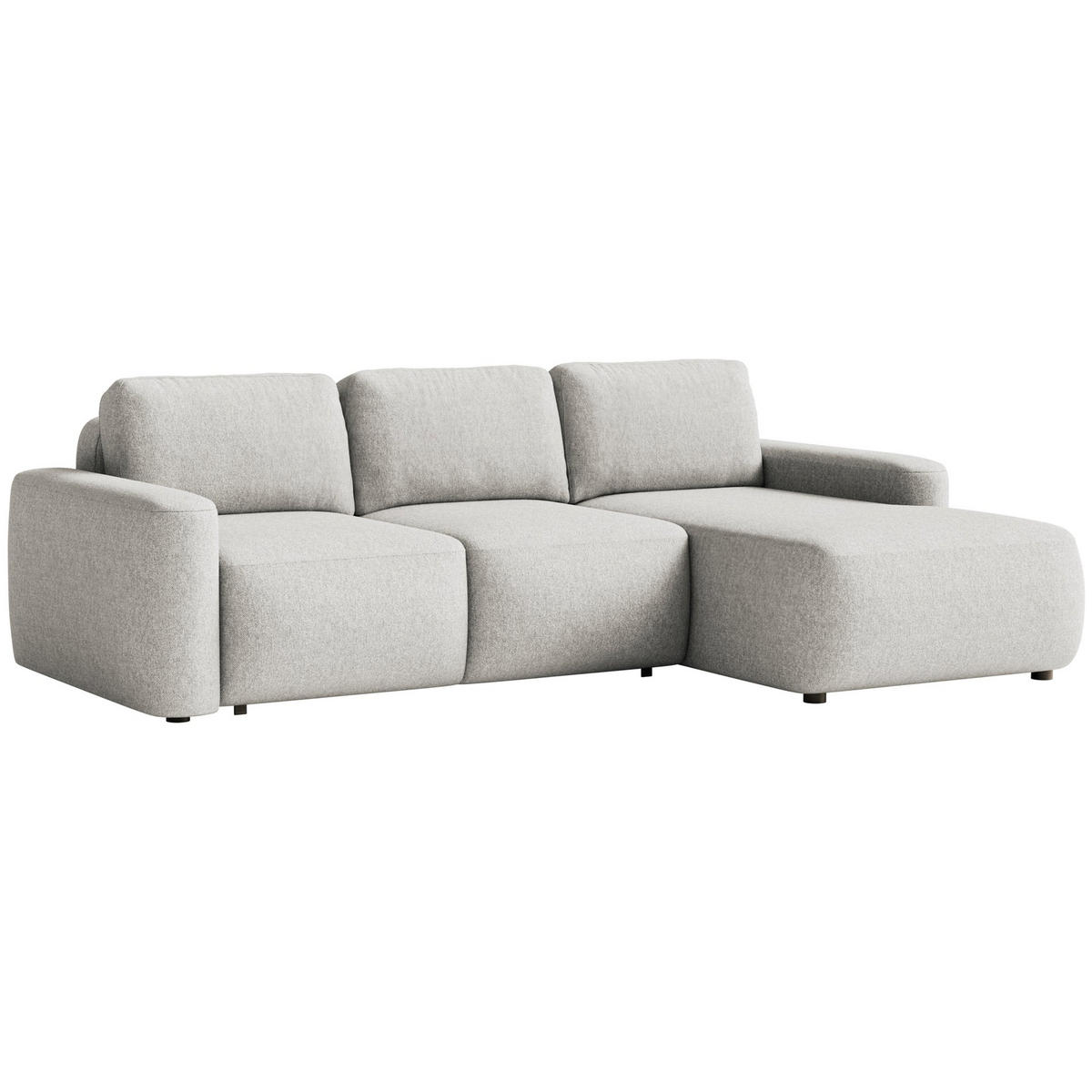 ECKSOFA Carnos Mini Graubeige Chenille - Taupe/Schwarz, Kunststoff/Textil (164/238cm) - Selsey