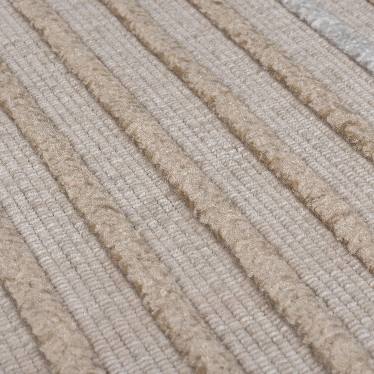 TEPPICH maschinenwaschbar Streifen-Design OTTER IAN, Beige 200x320 cm - Beige, Textil (200/320cm) - KADIMA DESIGN
