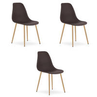 ESSZIMMERSTUHL 3-er Set KALEO Kaffeesitz, natürliche Beine - Naturfarben/Braun, Kunststoff (46/84/51cm) - Valora