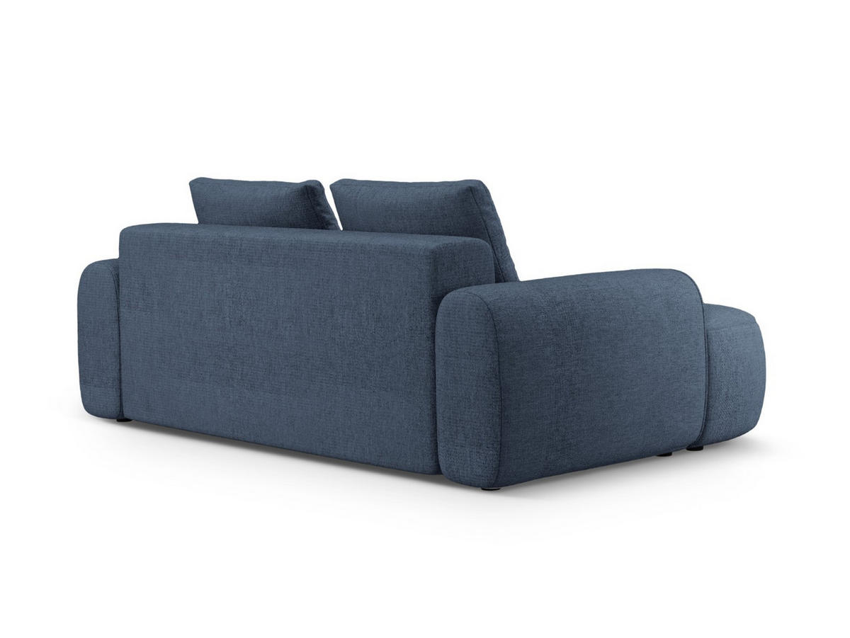 SOFA Linz aus strukturiertem Stoff dunkelblau 3 Sitzplätze - Dunkelblau, Textil (100/84/200cm) - Cosmopolitan Design