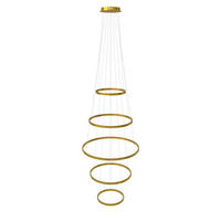 LED-HÄNGELAMPE 5er Ring Gold Ø 40 | 60 | 80 | 60 | 40cm - Goldfarben, Metall (1.3/80/3.3cm) - s.luce