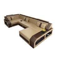 WOHNLANDSCHAFT Arezzo U - Beige, Leder (380/86/197cm) - Sofa Dreams