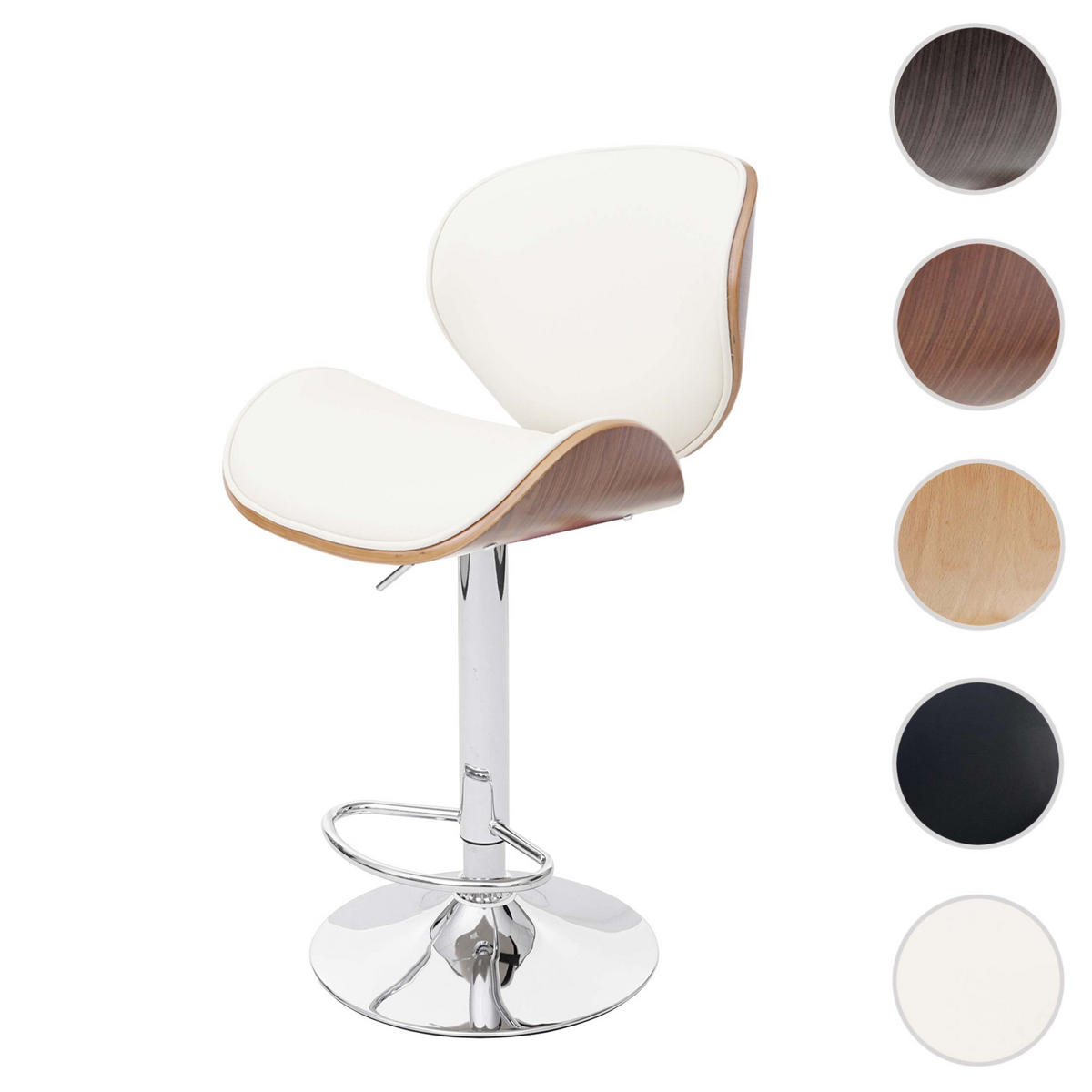 BARHOCKER Cremeweiß, Braun - Weiß/Braun, Textil (49/116/47cm) - MCW