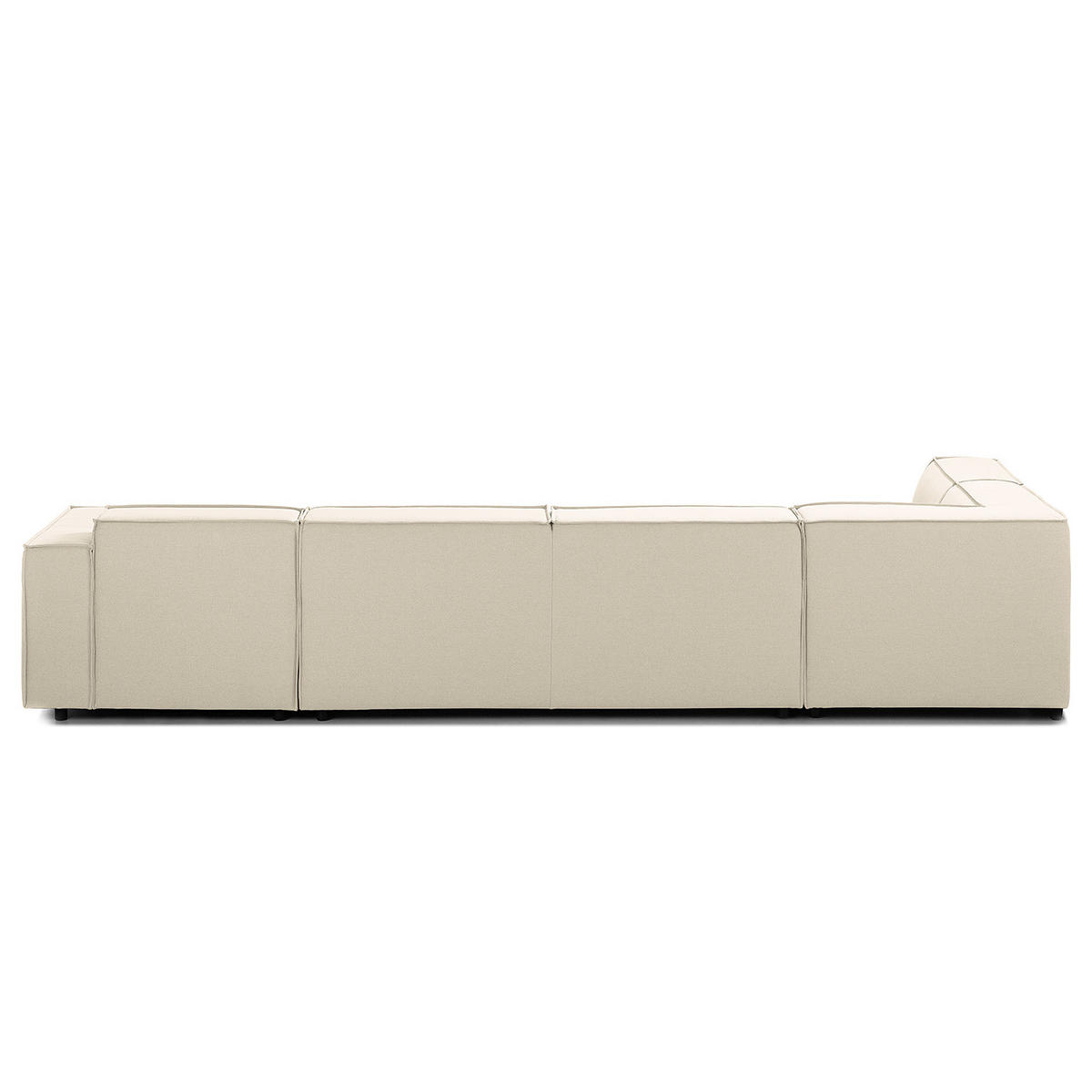 WOHNLANDSCHAFT mit Longchair & Ottomane - Schwarz/Weiß, Kunststoff/Textil (369/70/234cm) - home24