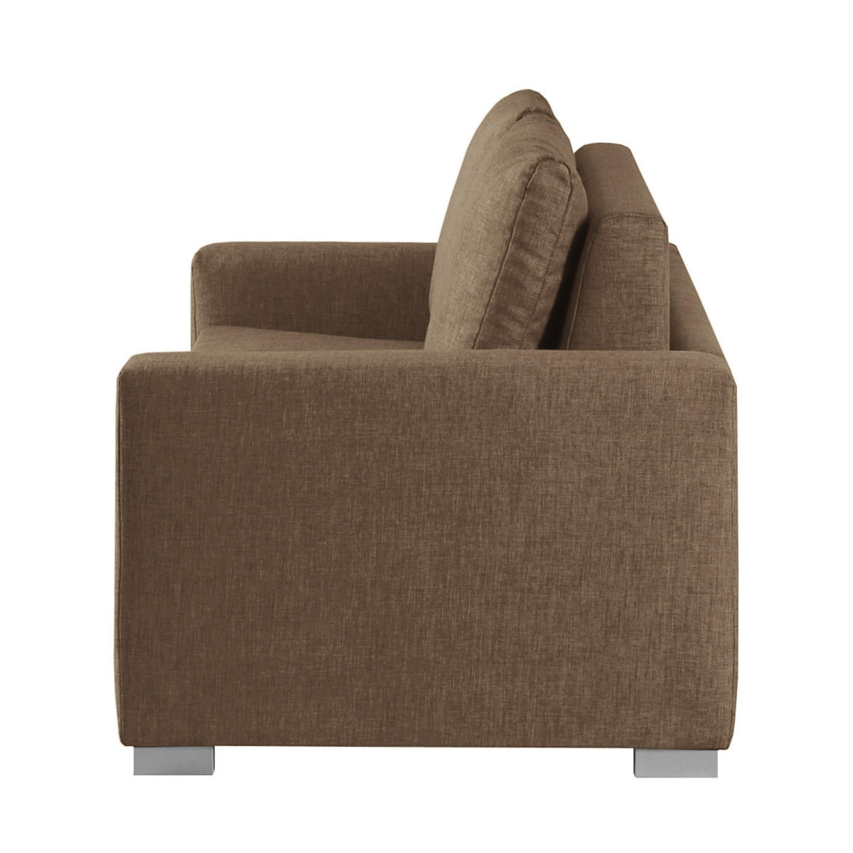 SCHLAFSOFA - Silberfarben/Braun, Textil (153/90/90cm) - home24