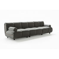 MODULSOFA LAYLA Taupe Velvet - Taupe/Schwarz, Buchenholz/Textil (274/74/99cm) - KAWOLA