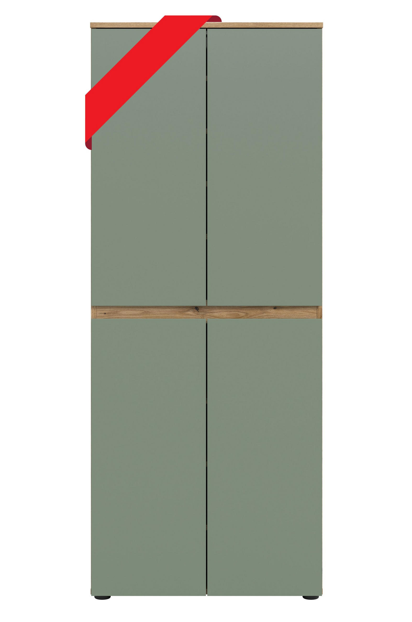UNIVERSALSCHRANK Canto (B/H/T: ca. 70/175/37 cm) in Evoke Oak Nachbildung/Smoke Green - Eichefarben, Holzwerkstoff (70/175/37cm) - Homes & Jones