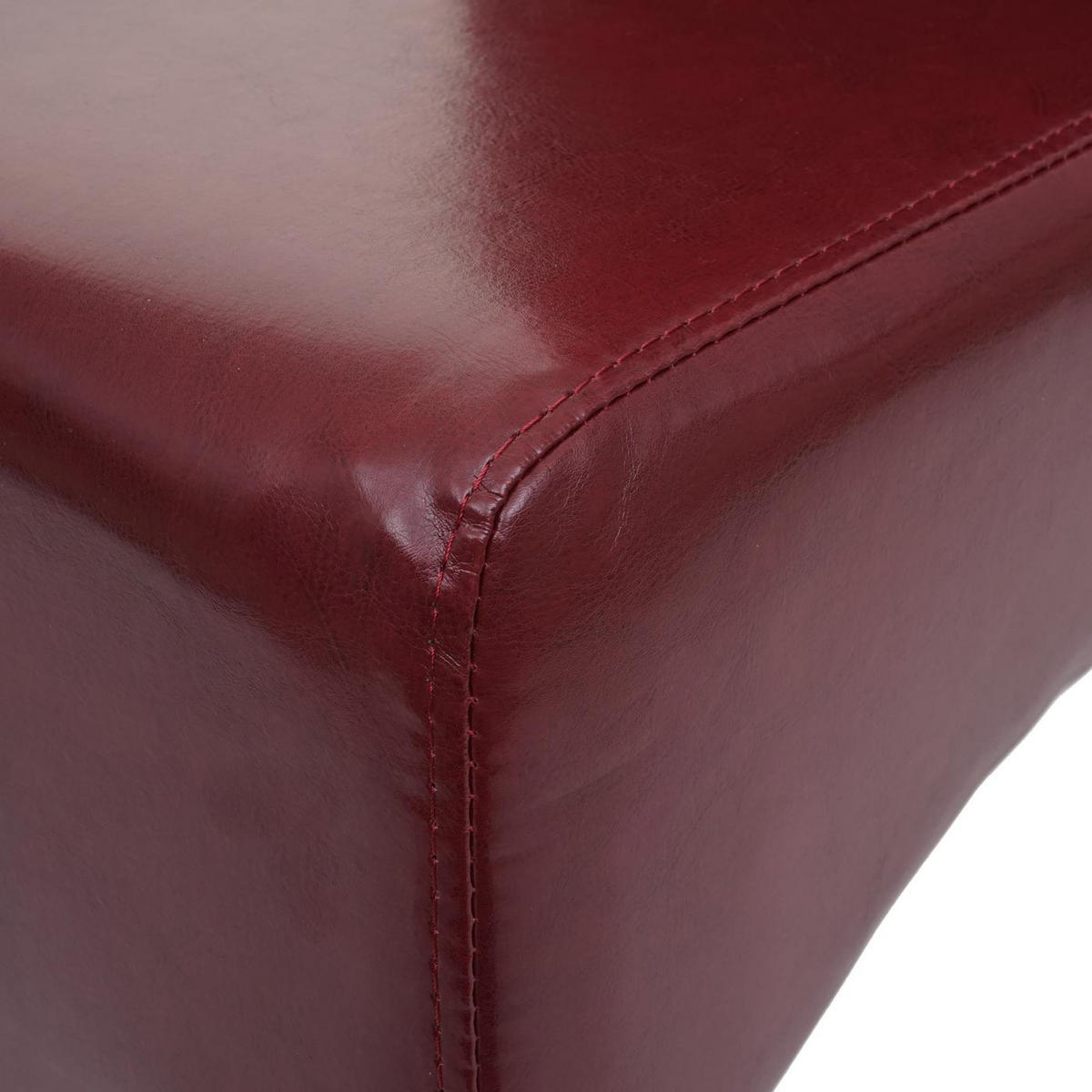ESSZIMMERSTUHL gepolstert 100x44x56cm Sitzhöhe 48cm Leder helle Beine Rot - Rot, Leder (44/100/56cm) - CHEFGASTRO