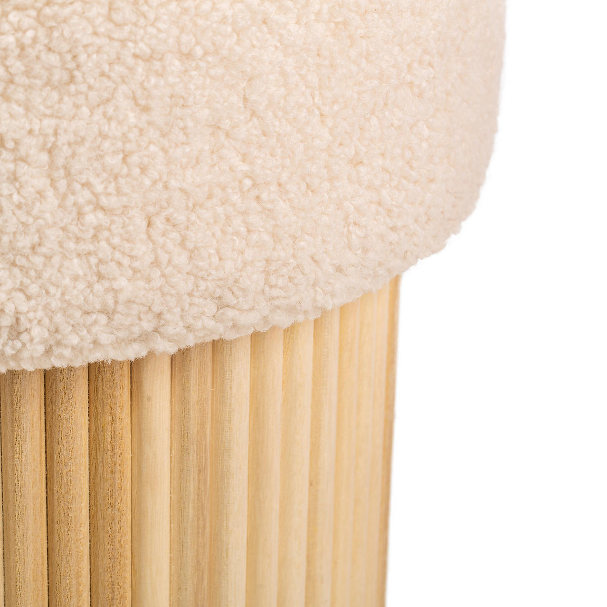 POUF Samt Weiß - Weiß, Textil (43/45/43cm) - Nordlys