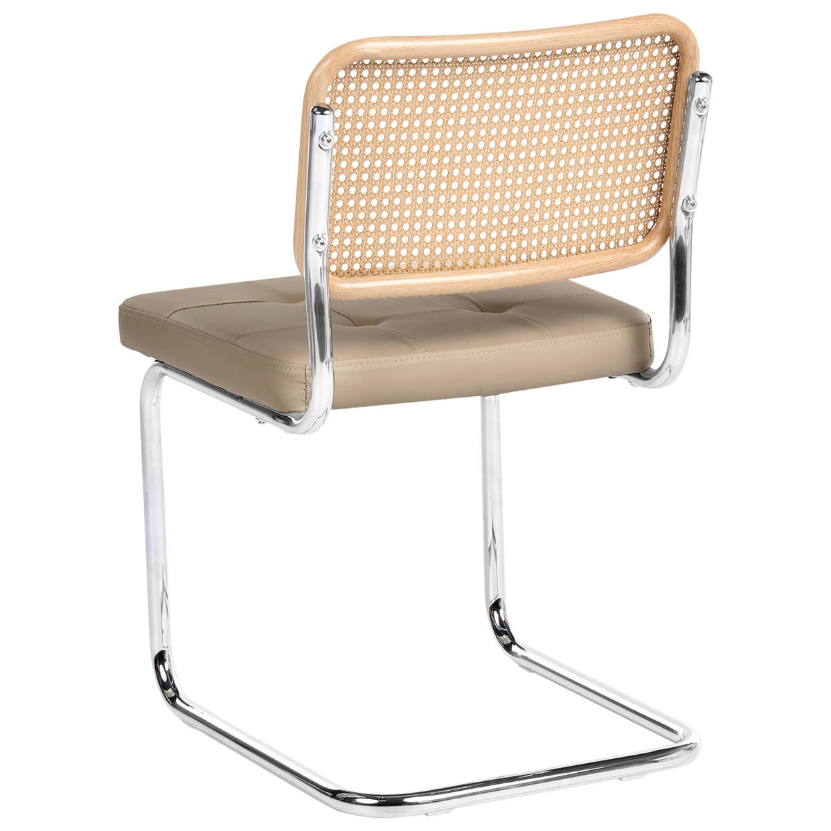 ESSZIMMERSTUHL 2er-Set Metall Taupe Ethete - Hellbraun, Kunststoff (49/83/54cm) - Beliani
