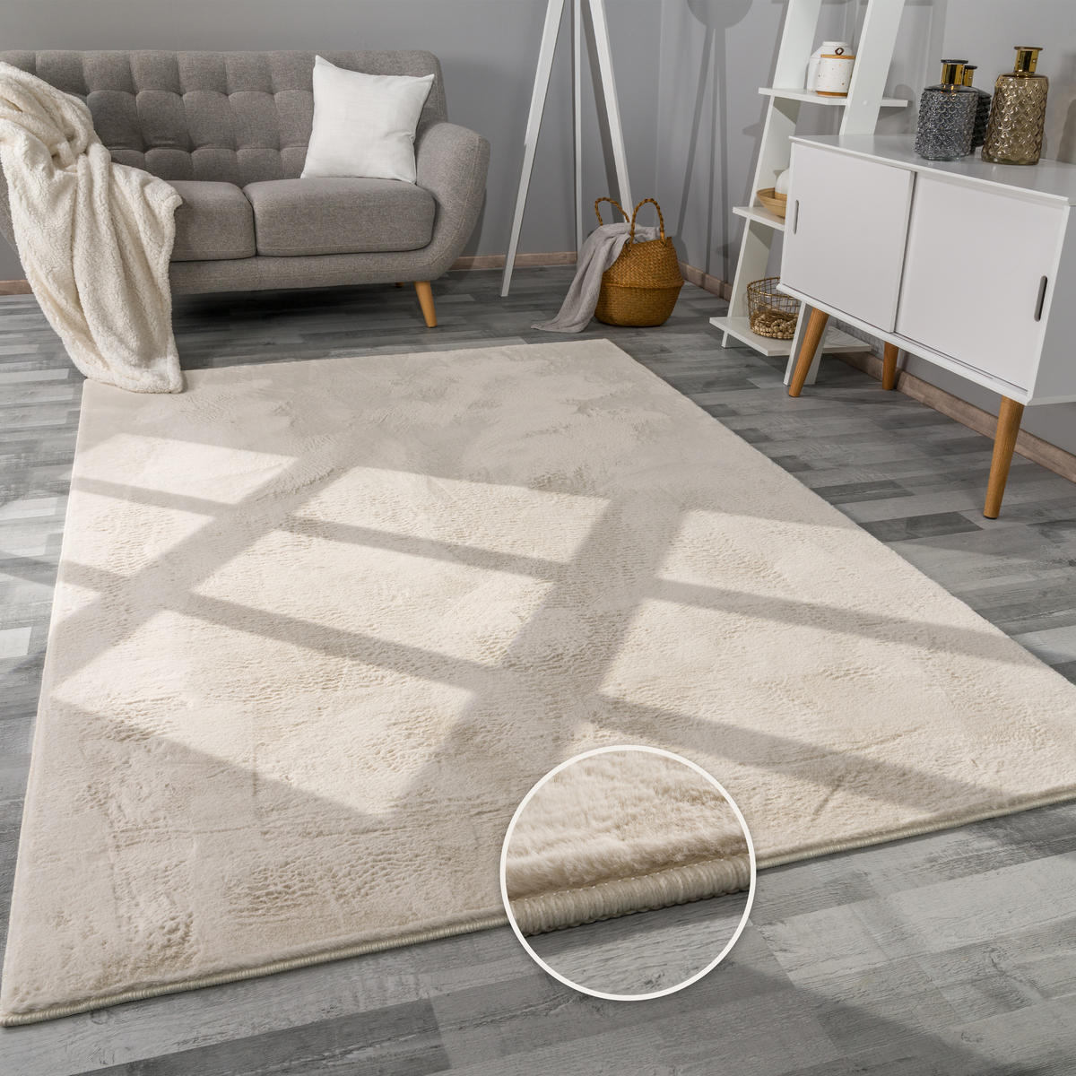 HOCHFLORTEPPICH 100/200 cm Soft 380 - Creme, Textil (100/200cm) - Paco Home