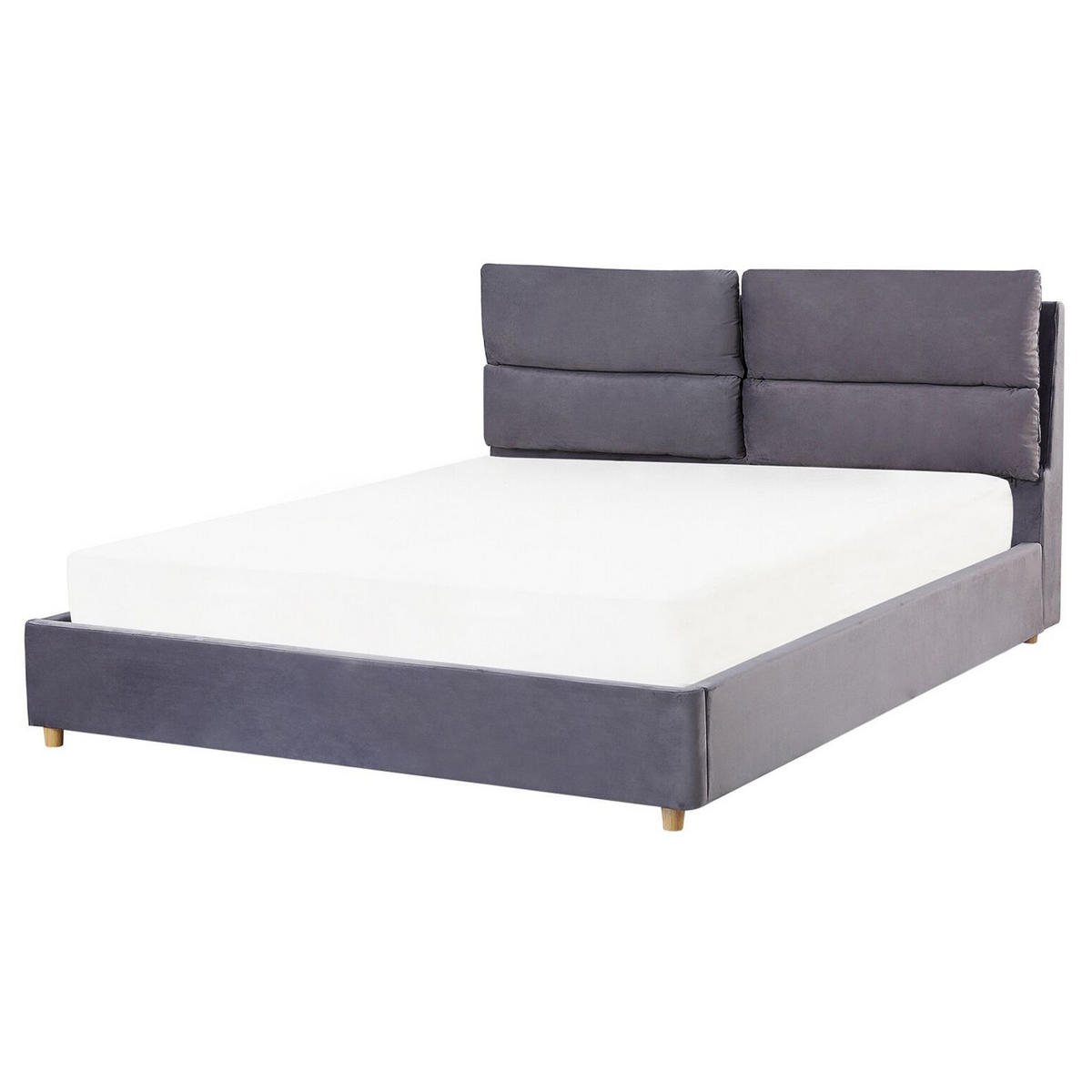 POLSTERBETT 160/200cm Grau Batilly - Grau, Textil (160/200cm) - Beliani