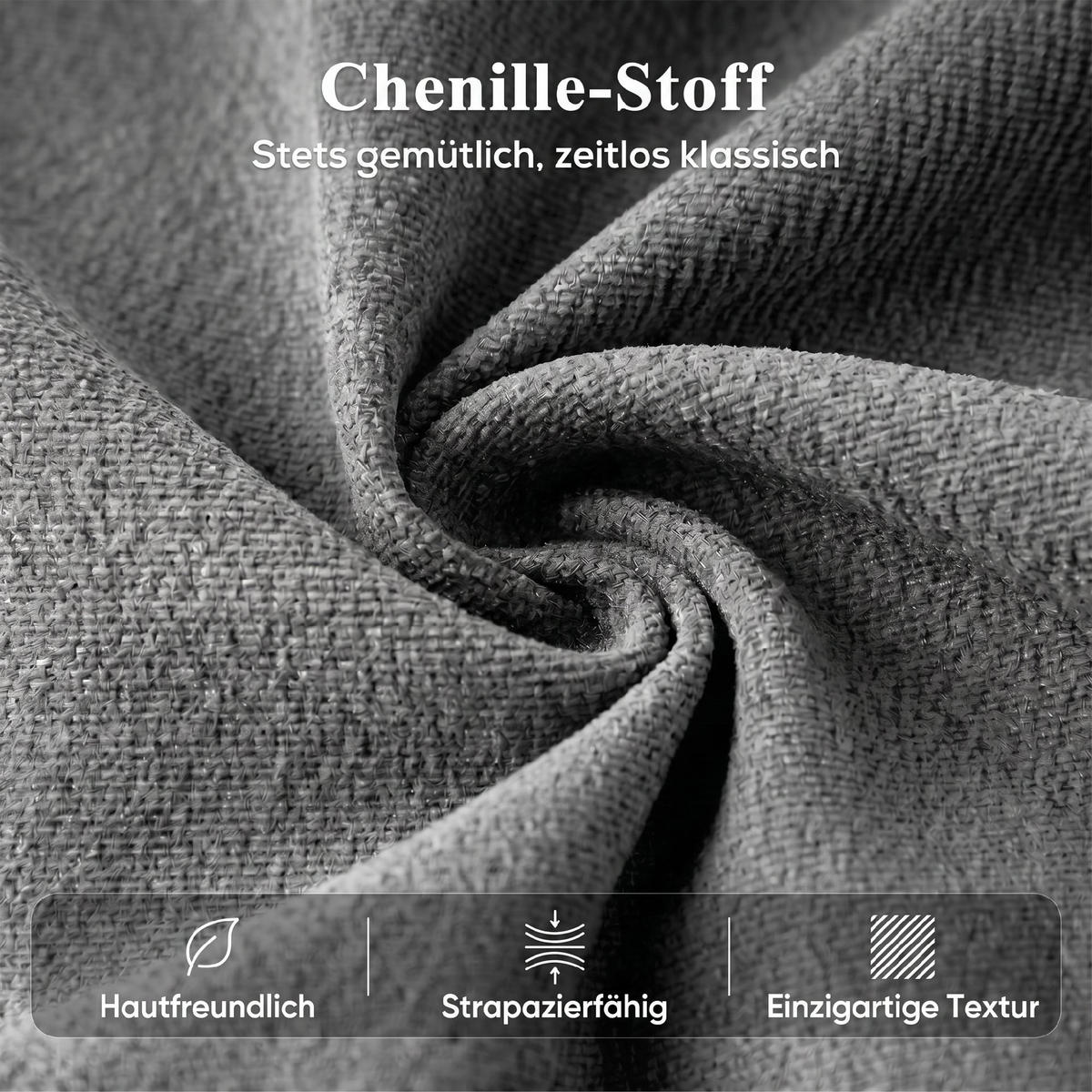 RELAXSESSEL Polyester Dunkelgrau - Dunkelgrau/Schwarz, Holz/Textil (76/103/89cm) - HOMCOM