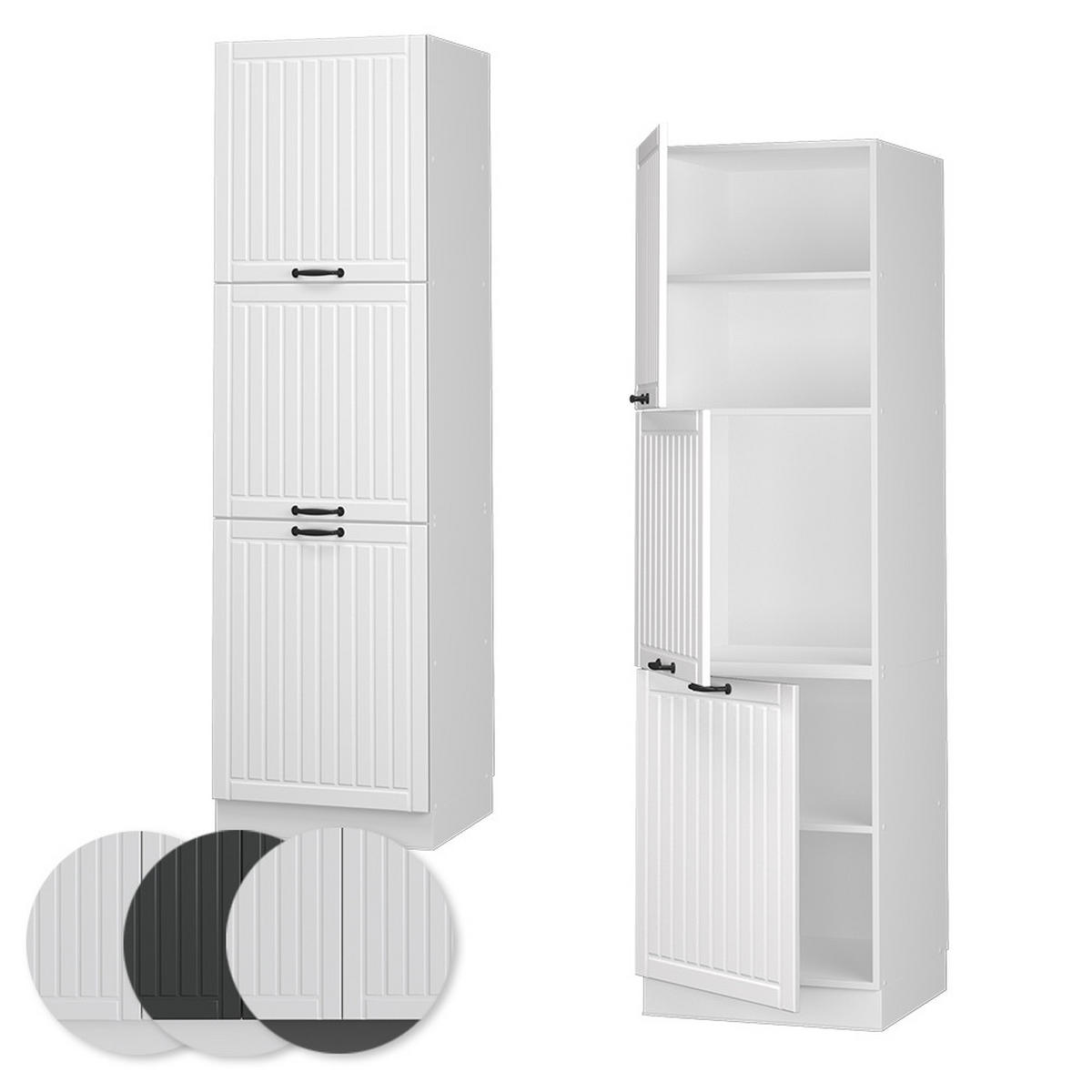 HERDUMBAUSCHRANK Fame-Line Weiß Landhaus 60 cm - Weiß, Holzwerkstoff (60/206.8/58cm) - Vicco