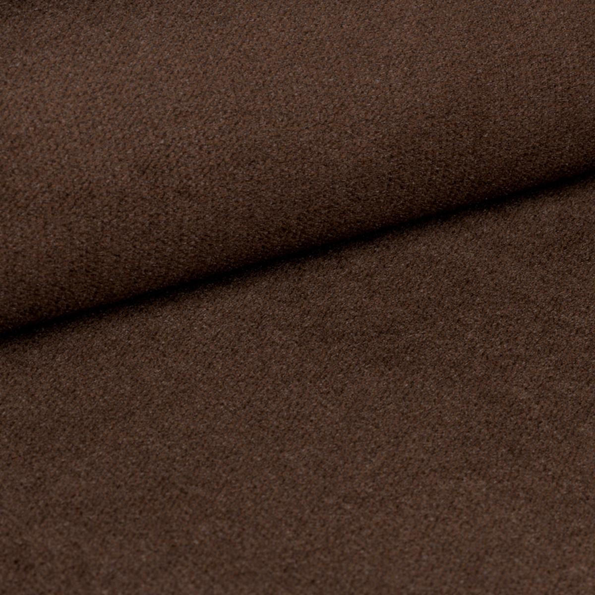 ECKSOFA MADISON Braun Plüsch-Stoff mit Schlaffunktion - Braun, Holz (246/143cm) - MASSENO