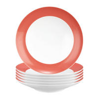 SUPPENTELLER Liberty Pure Colors Flamingo Red ø 23,5 cm 6er Set - Rot, Keramik (23.6cm) - Seltmann Weiden