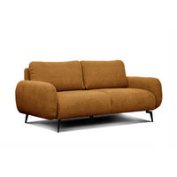 SOFA FEBE 3-Sitzer, senfgelb - Dunkelgelb/Schwarz, Holz/Textil (190/82/96cm) - Courtois Laville