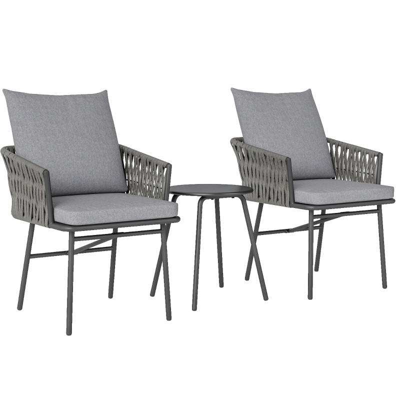 GARTENSET 58/69/63 cm Grau aus Stahl 3er Set - Grau, Metall - OKMYHOME