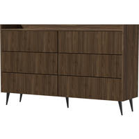 KOMMODE Arysa in Braun Walnuss Holzoptik 92/150/41 cm - Walnussfarben/Braun, Holzwerkstoff/Metall (150/92/41cm) - WFL GROUP