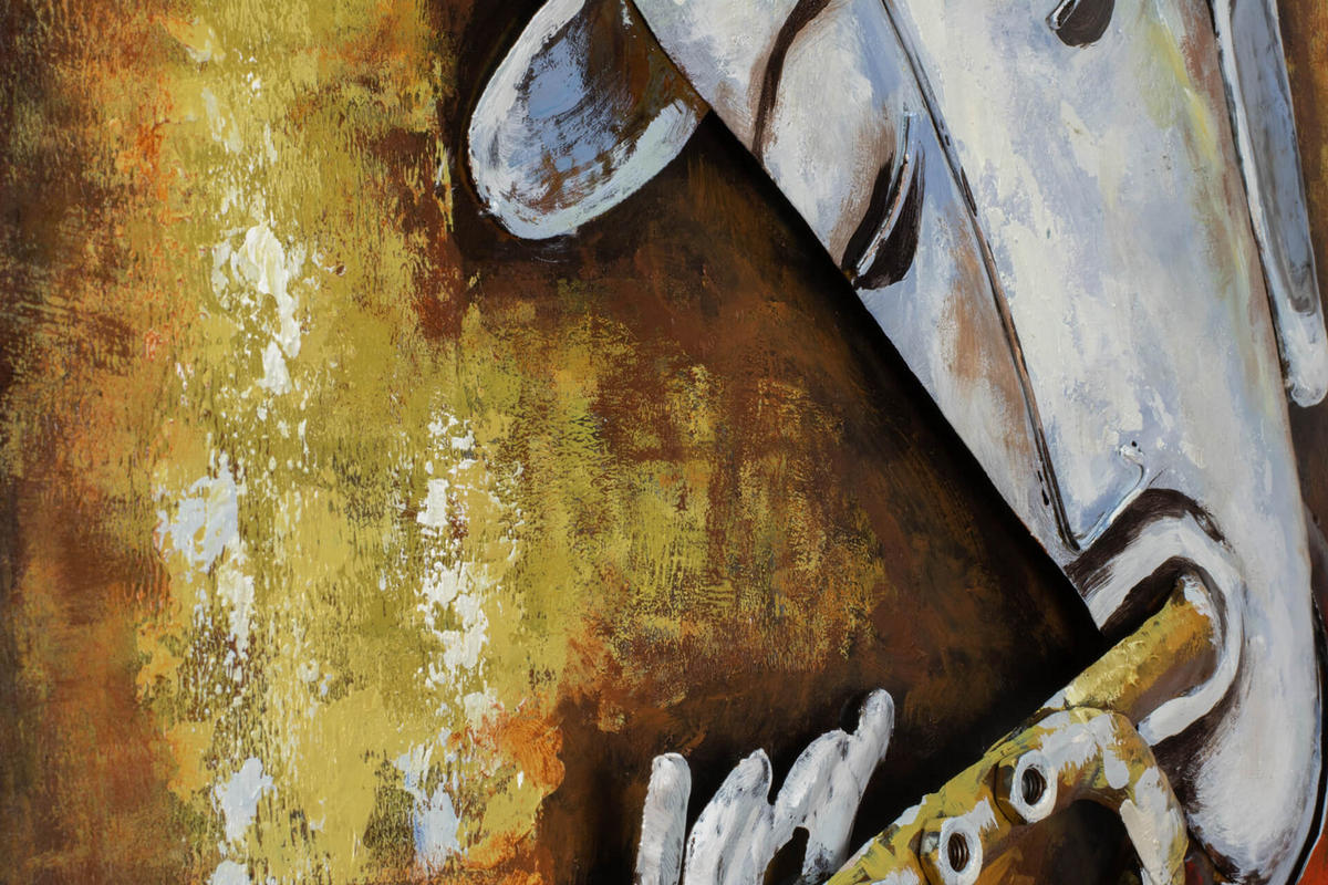 METALLBILD Grün 60/90 cm - Gelb/Grün, Metall (4.2/90cm) - KUNSTLOFT