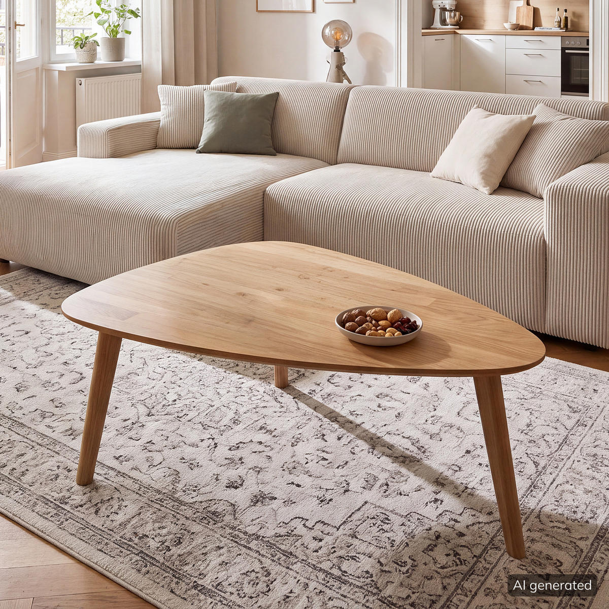 COUCHTISCH - Massivholz - Eichefarben/Braun, Eichenholz/Holz (50/70/36cm) - home24
