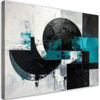 LEINWANDBILD 3D und geometrisch 120x80cm - Türkis, Textil (120/80cm) - Feeby