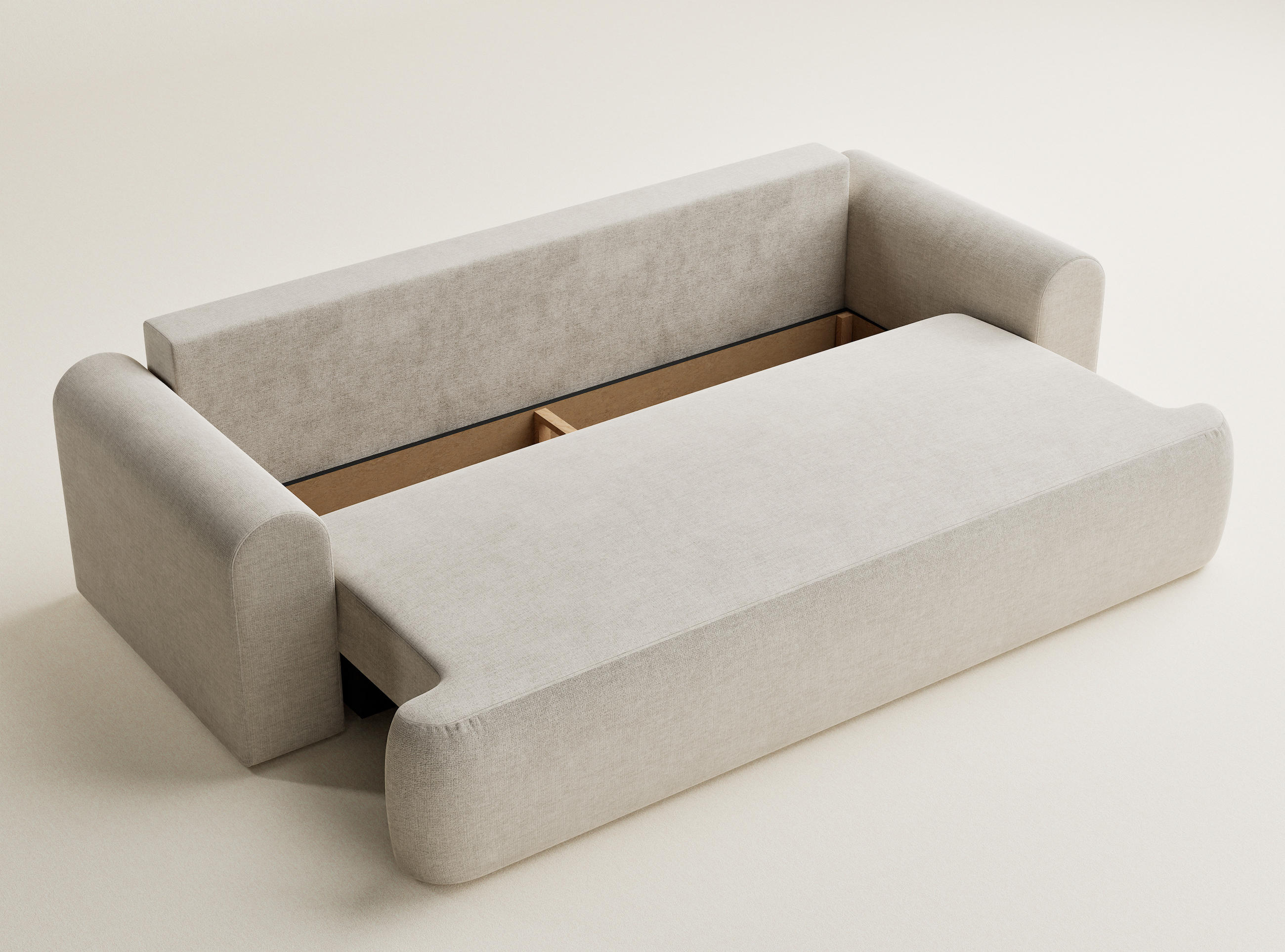 Thumbnail - Maison de Reve Sofa, Beige, Textil, 3-Sitzer, Füllung: Schaumstoff, 247x69x104 cm, Oeko-Tex® Standard 100, Hergestellt i...