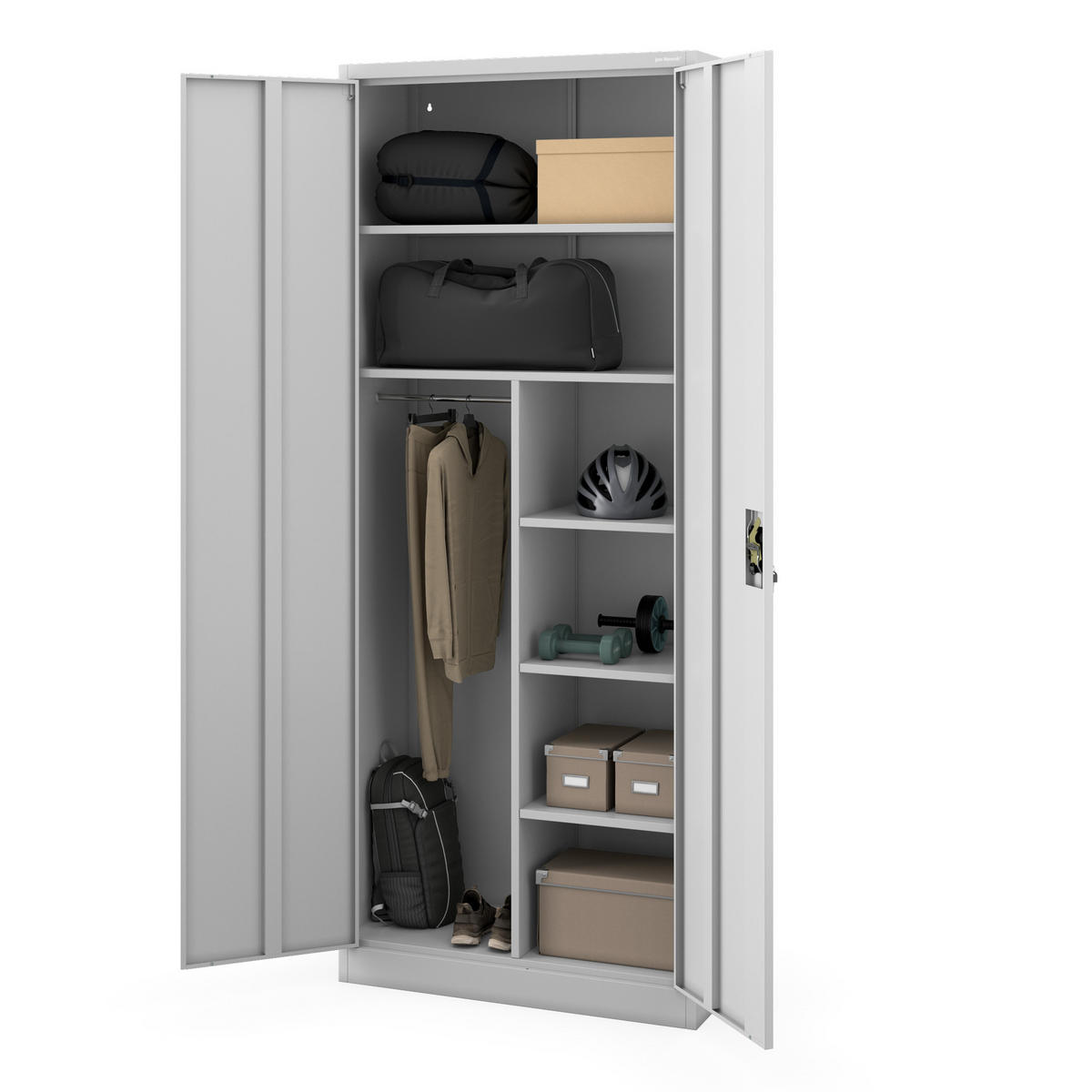 HAUSWIRTSCHAFTSSCHRANK DAWID 220 - Grau, Metall (90/220/45cm) - Jan Nowak