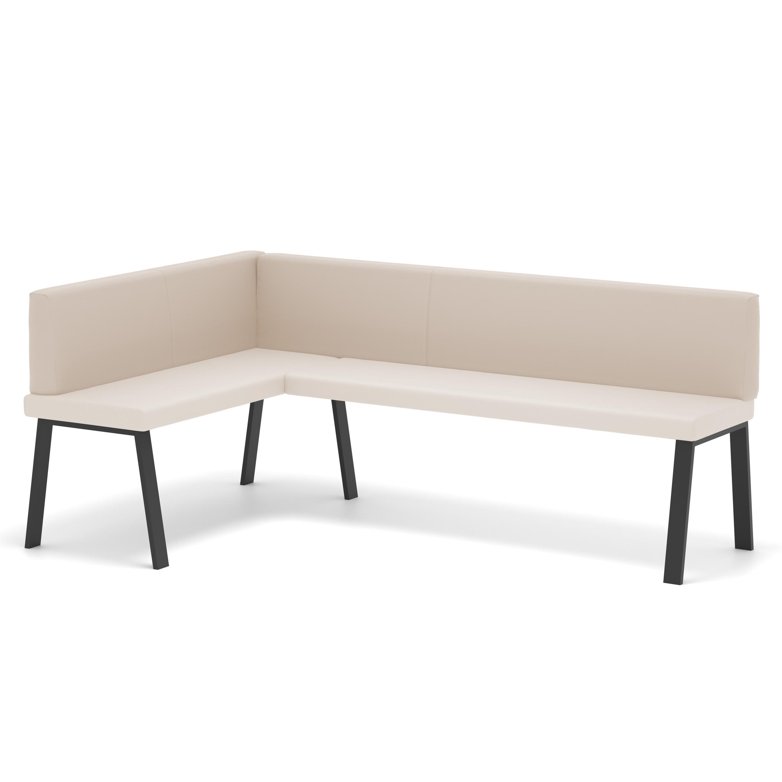 ECKBANK links MONO Y Kunstleder glatt, 128/168 cm Beige - Beige, Kunststoff/Textil (128/168cm) - Idohome
