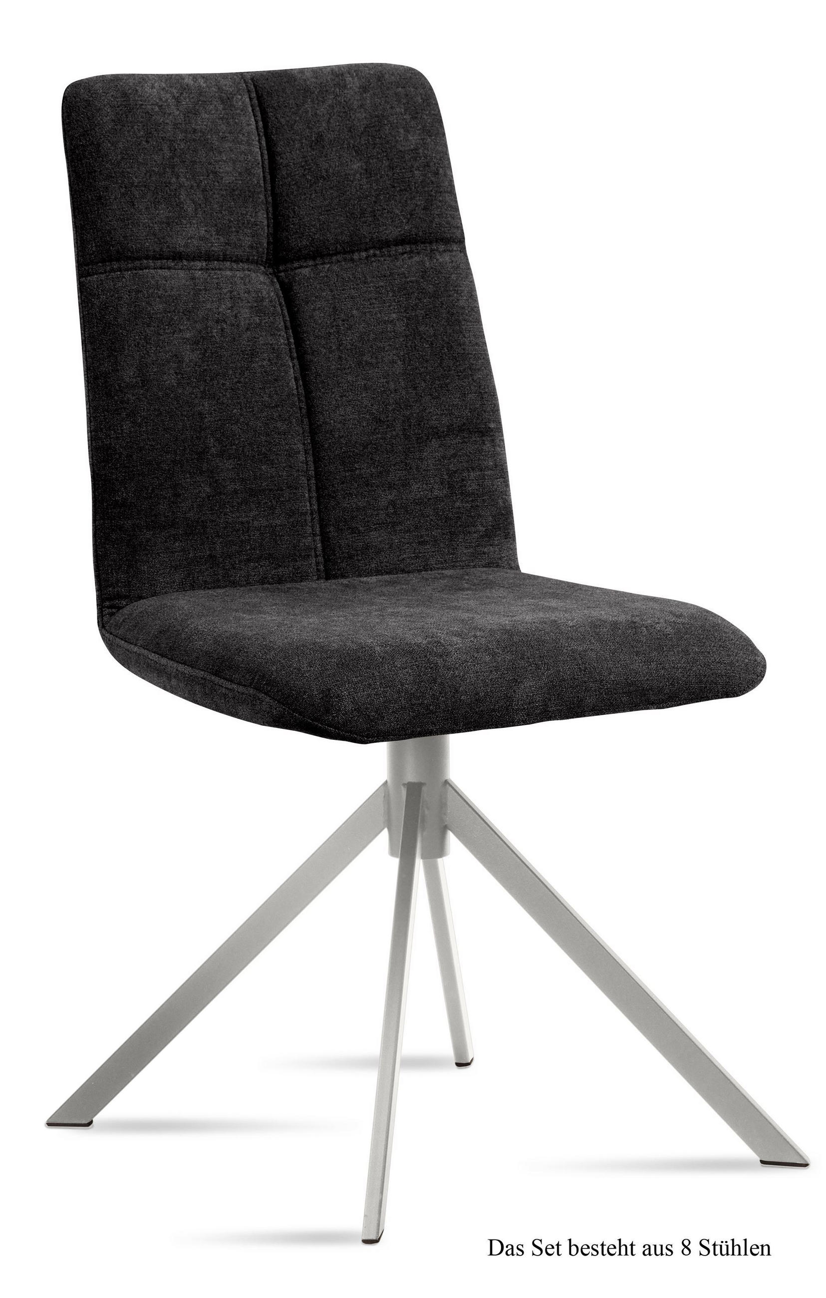 ESSZIMMERSTUHL (8er-Set) Dorine 47x92x60 Edelstahl/Anthrazit - Edelstahlfarben/Anthrazit, Kunststoff (60/92/47cm) - 58aufmkessel