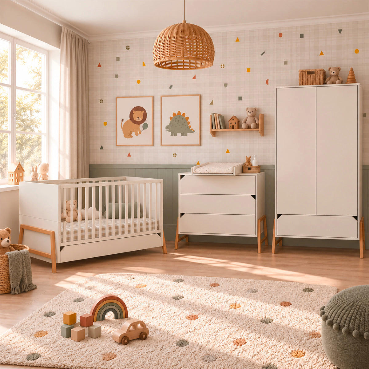 SOBA ZA BEBE 2-dijelni Lotta Kašmir - boje kašmira, drvni materijal (161/90/75cm) - Petits-meubles