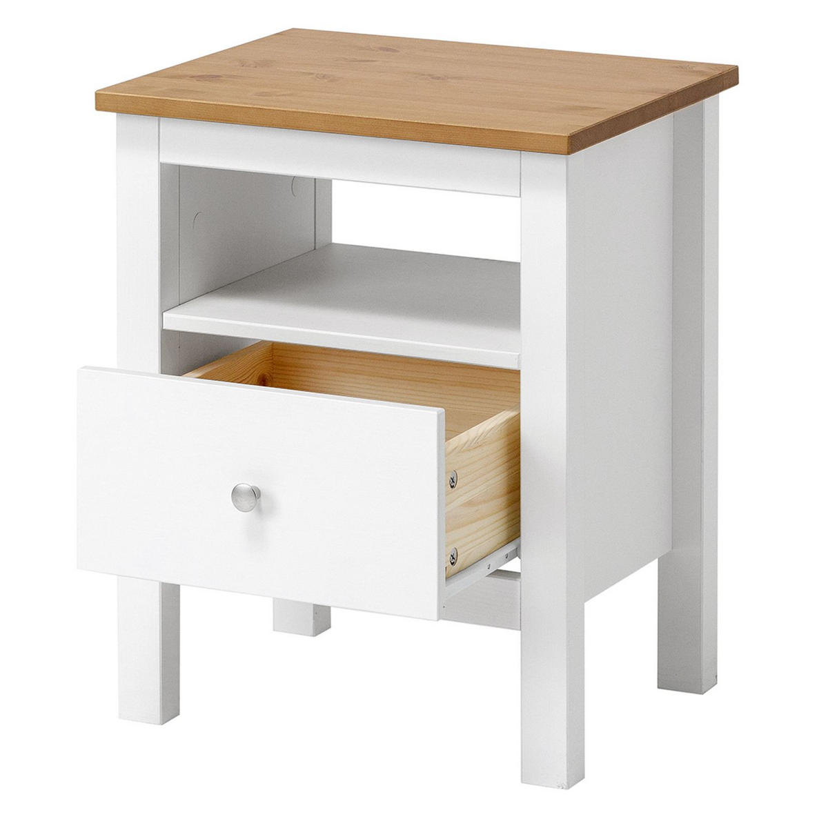 NACHTTISCH Massivholz 37/45/55 cm - Kirschbaumfarben/Weiß, Holz (45/55/37cm) - hagge home