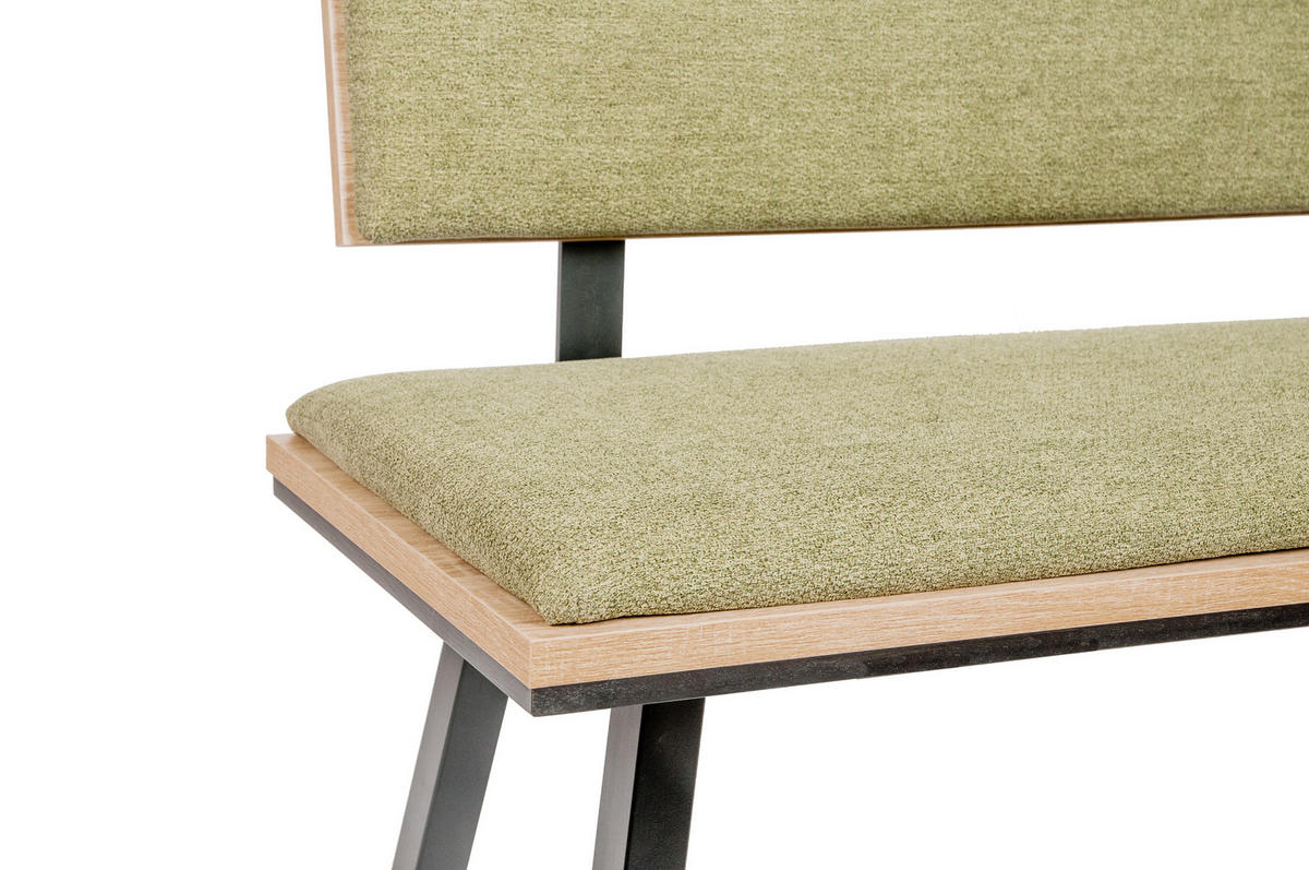 SITZBANK Die Elegante - Schwarz/Grün, Holz/Textil (48/88/125cm) - Kundler Home