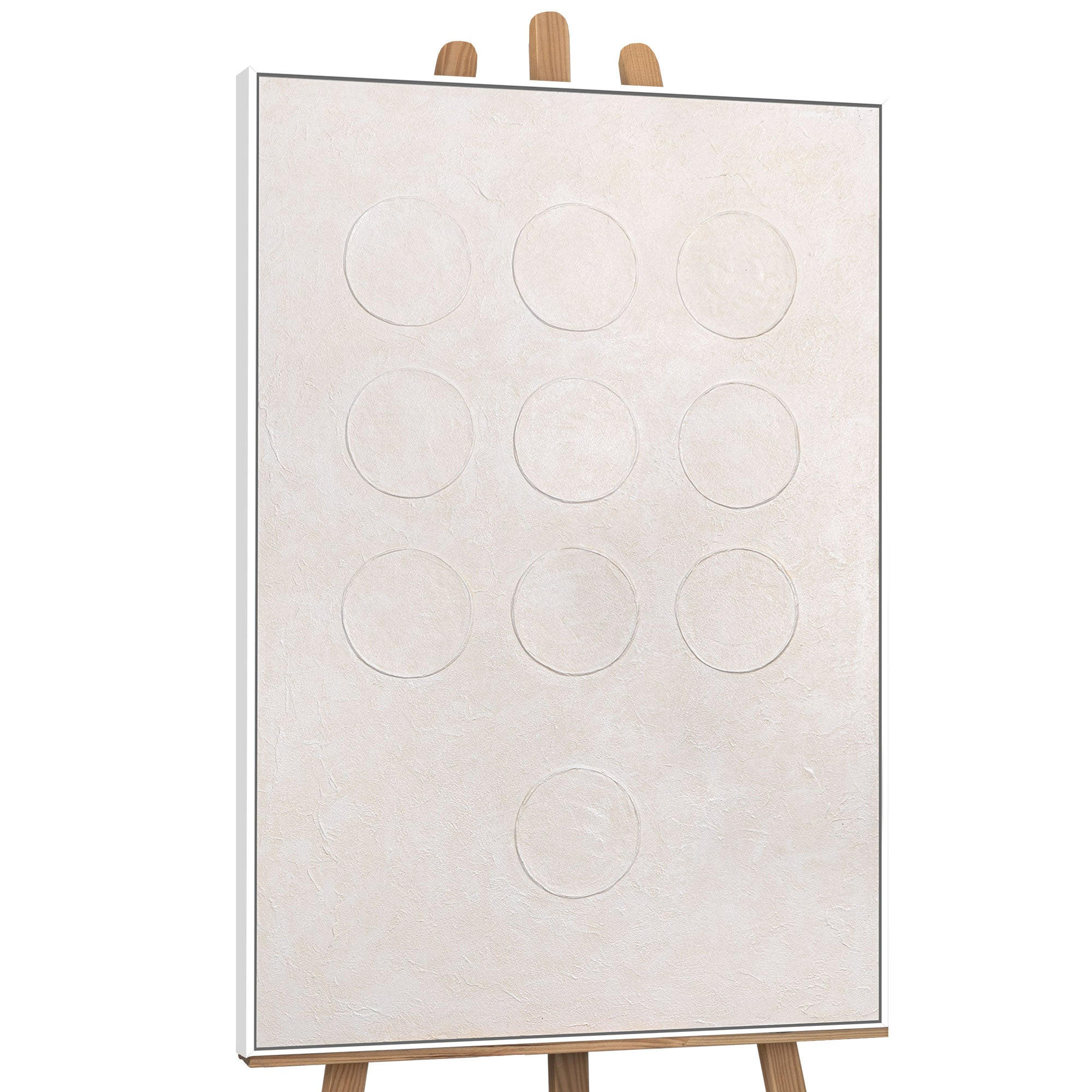 GEMÄLDE Weißer Code Schattenfugenrahmen Weiß 120x80 cm - Weiß, Holz (120/80cm) - YS-art gallery