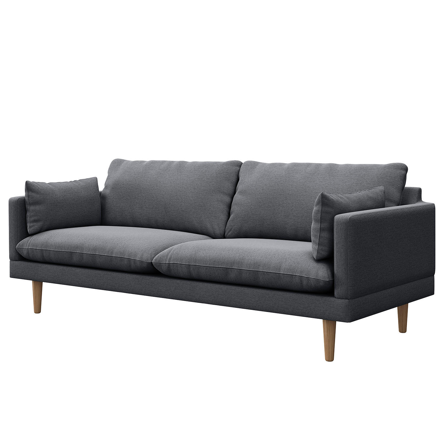 3-SITZER SOFA - Webstoff - Grau, Textil (200/83/153cm) - home24