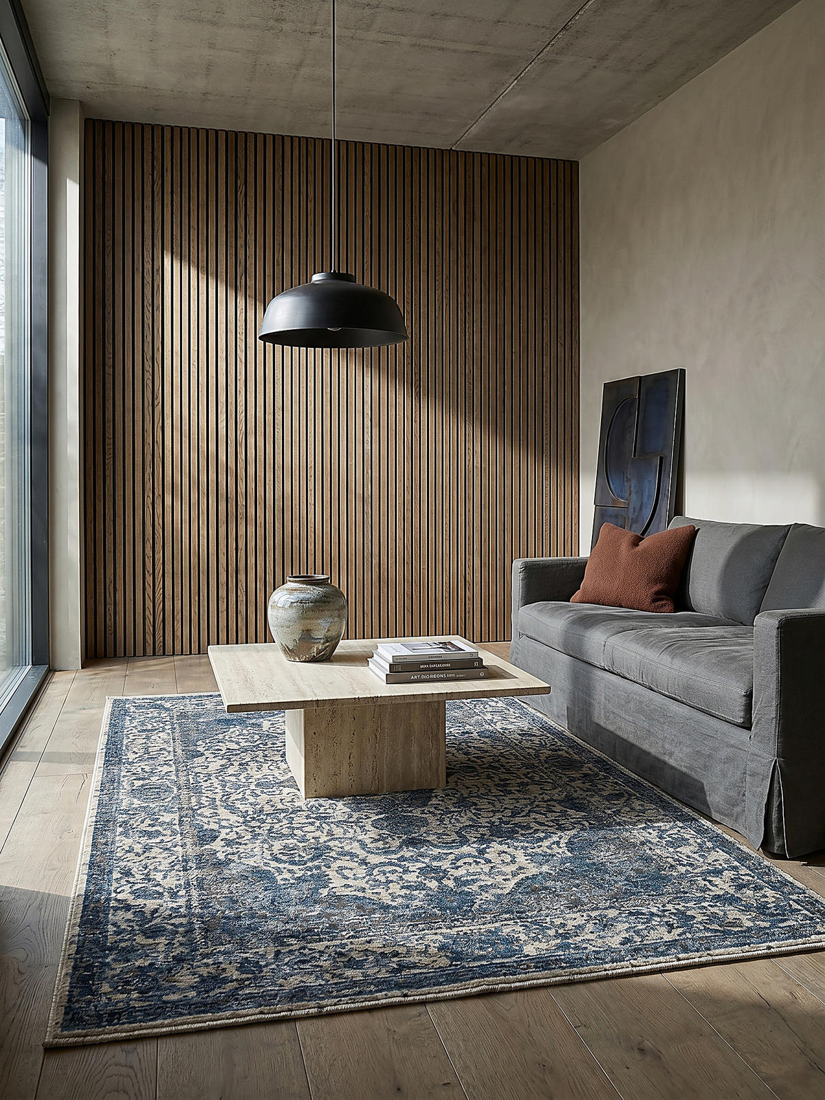 TEPPICH Vintage Kurzflor Medallion Muster, Orientalisch, Wohnzimmer Blau Rechteckig 120x160 - Blau, Textil (160/120cm) - KADIMA DESIGN