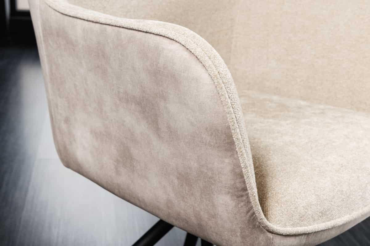 STUHL VERONA Samt Champagner 80 cm - Champagner/Schwarz, Textil/Metall (58/80/59cm) - riess-ambiente