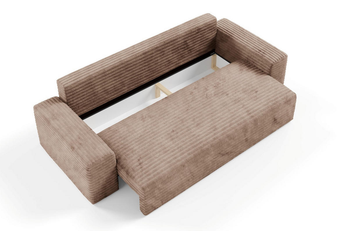 SCHLAFSOFA mit Bettkasten Beige - Beige/Schwarz, Holz/Holzwerkstoff (260/70/102cm) - Furnisell