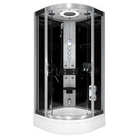 DAMPFDUSCHE Duschkabine D58-63T3-EC sw 100x100 - Schwarz, Glas/Kunststoff (100/100/225cm) - AcquaVapore by Sandra Jentho