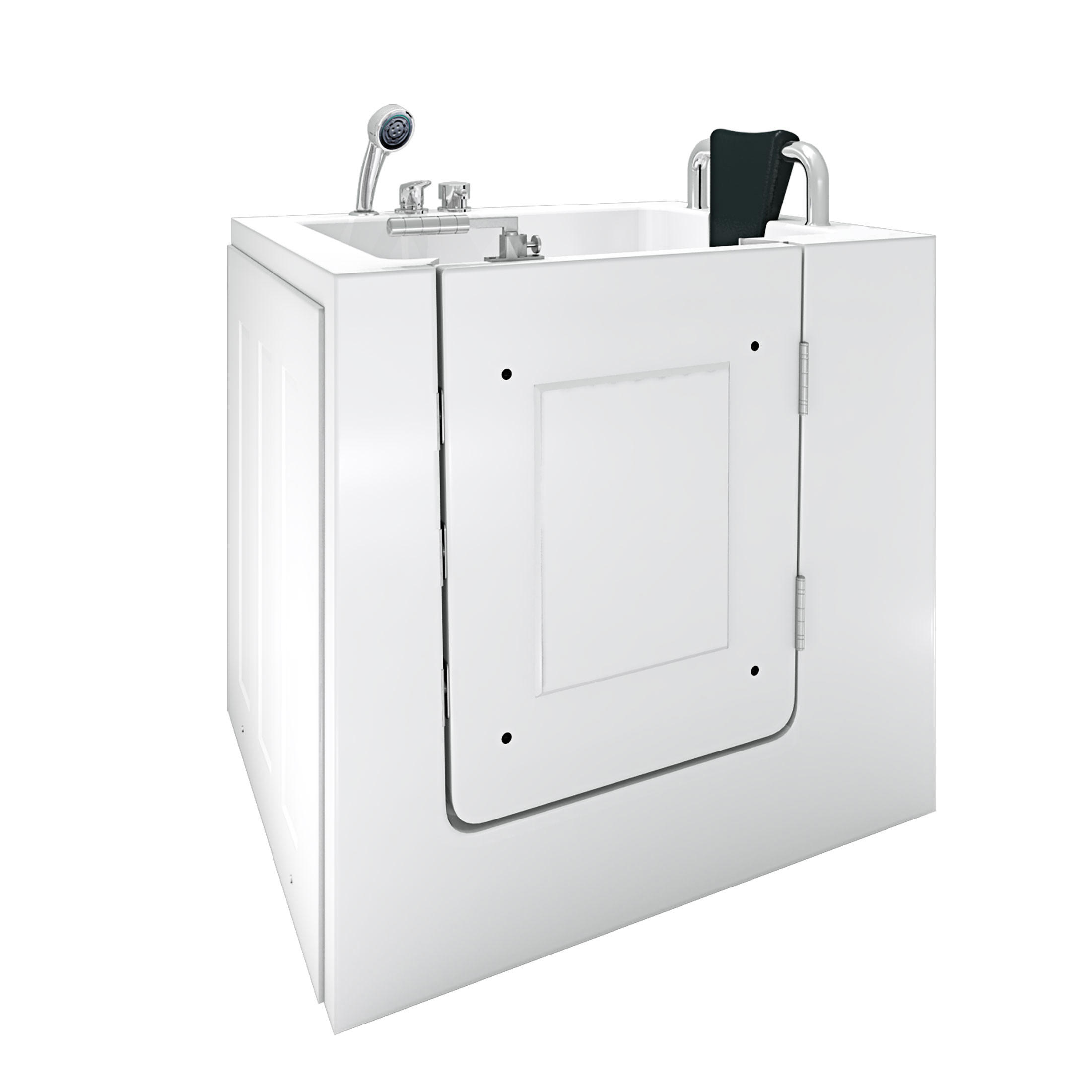 SITZWANNE Whirlpool Badewanne mit Tür S02WP-C-R 100x78cm - Weiß, Glas/Kunststoff (78/113/100cm) - AcquaVapore by Sandra Jentho