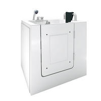 SITZWANNE Whirlpool Badewanne mit Tür S02WP-C-R 100x78cm - Weiß, Glas/Kunststoff (78/113/100cm) - AcquaVapore by Sandra Jentho