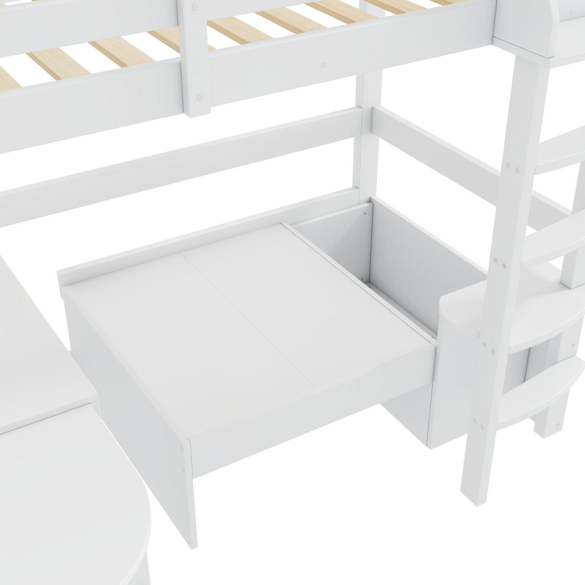 KINDERBETT 90x200cm Weiß Mit Schreibtisch Sofa & Regalen - Weiß, Holzwerkstoff (90/200cm) - FLIEKS