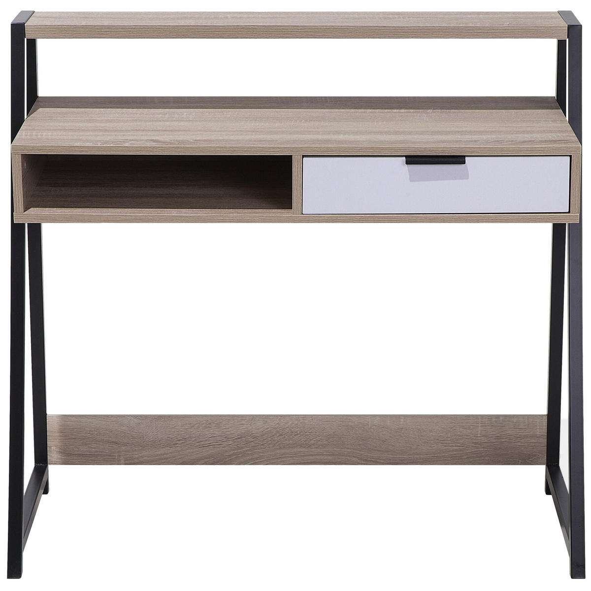 SCHREIBTISCH heller Holzfarbton 100/50/92 cm Calvin - Hellgrau, Holzwerkstoff (50/100/92cm) - Beliani