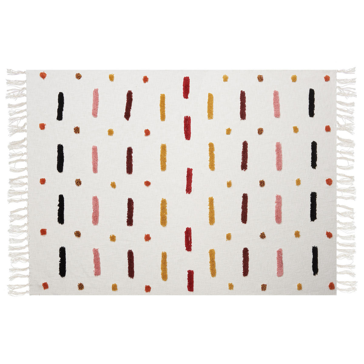 DECKE Senfgelb Alappuzha 130/180 cm - Dunkelgelb, Naturmaterialen/Textil (130/180cm) - Beliani