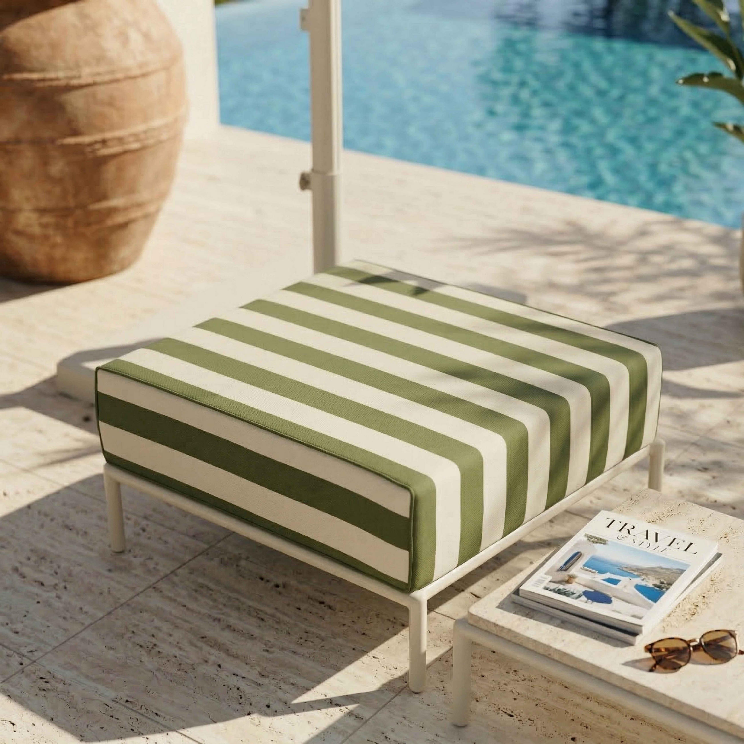 HOCKER, Kakigrün - Grün, Textil (72/38/77cm) - Oviala