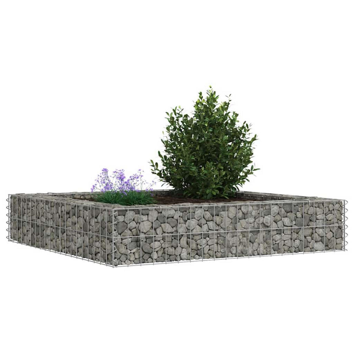 GABIONEN-HOCHBEET Verzinkter Stahl 100x100x20 cm - Silberfarben, Metall (100/20/100cm)