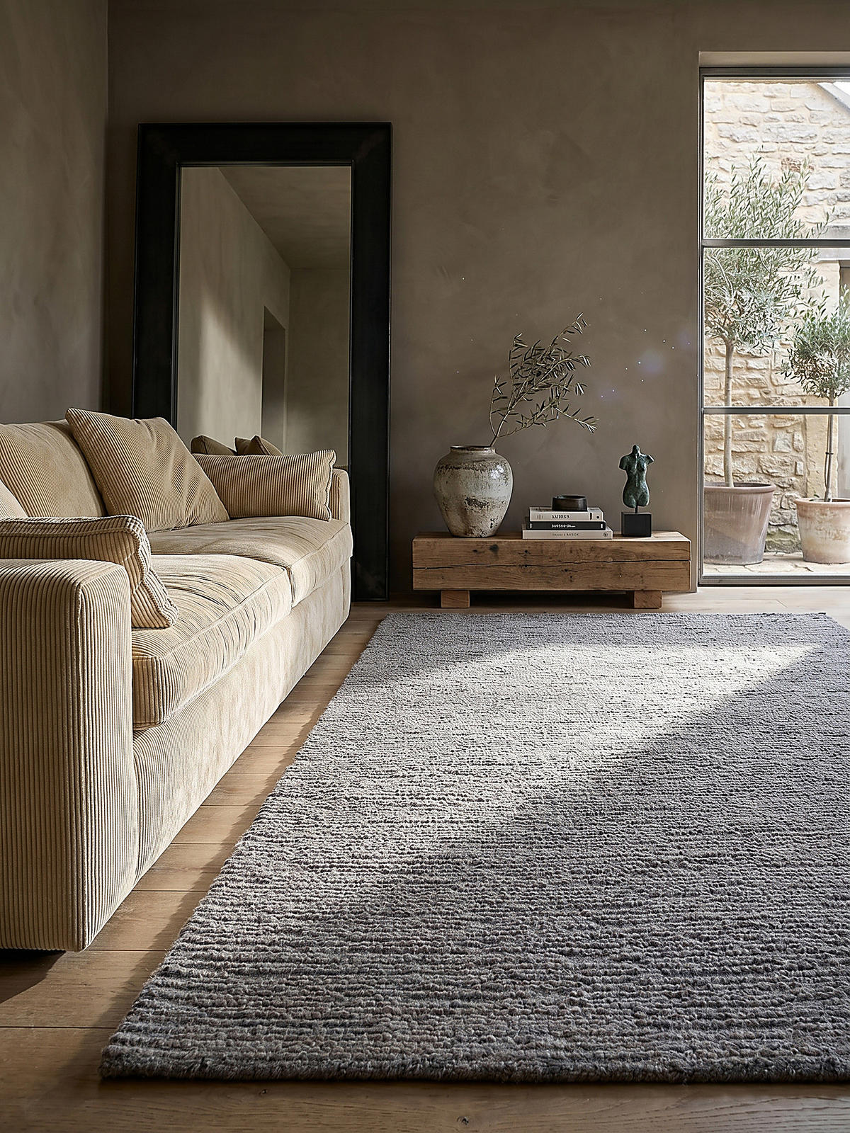 WOLLTEPPICH ALNE, einfarbig, Grau, 80 x 230 cm - Grau, Textil (80/230cm) - KADIMA DESIGN