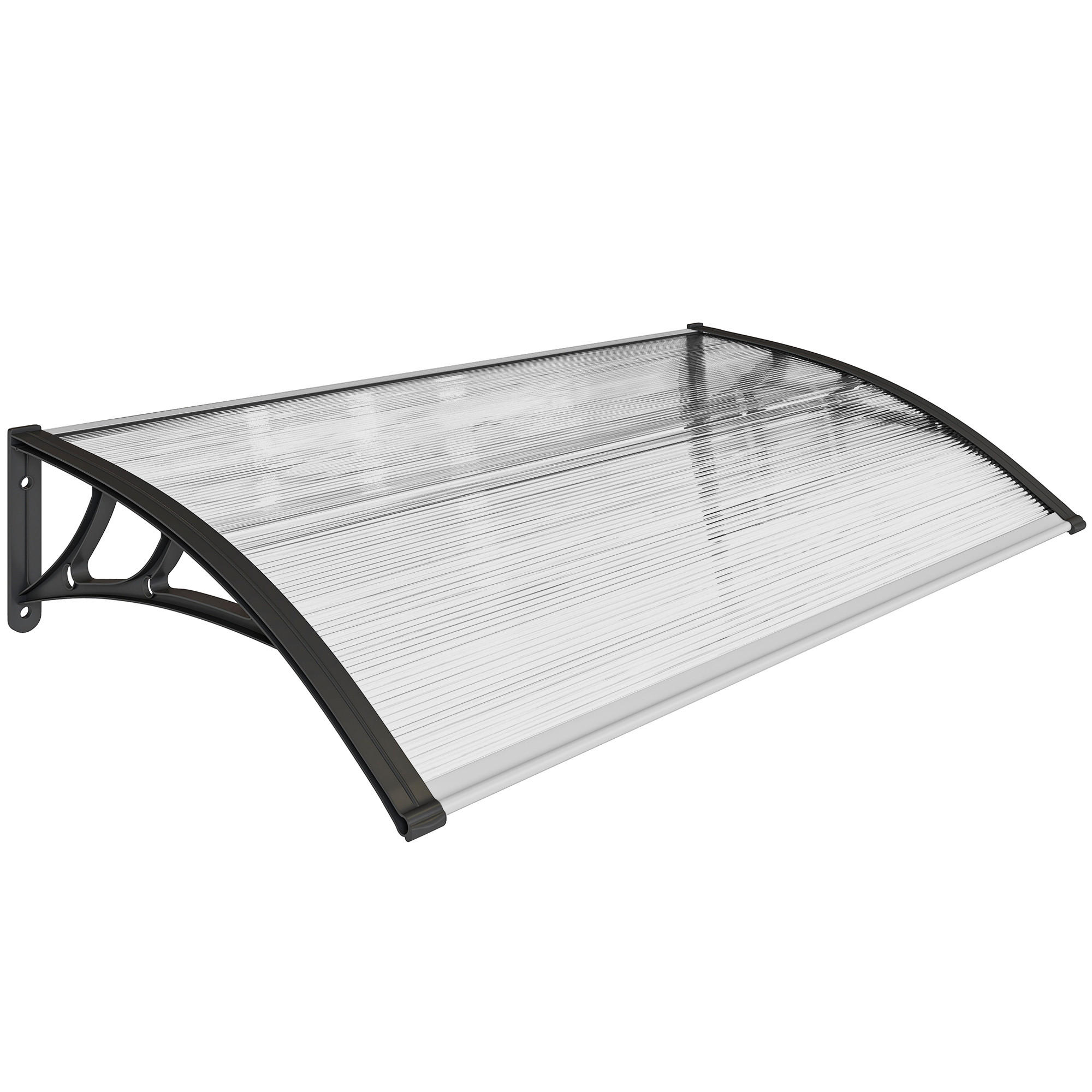PULTVORDACH Polycarbonate Aluminium Transparent Schwarz - Schwarz, Kunststoff (60/18/110cm) - Outsunny