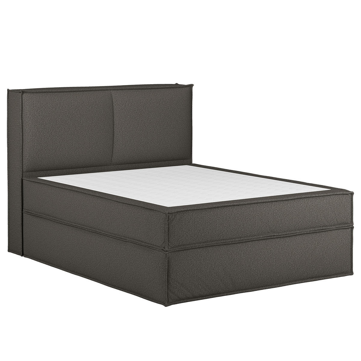 BOXSPRINGBETT mit Kopfteil - Premium - Braun, Textil (140/200cm) - home24