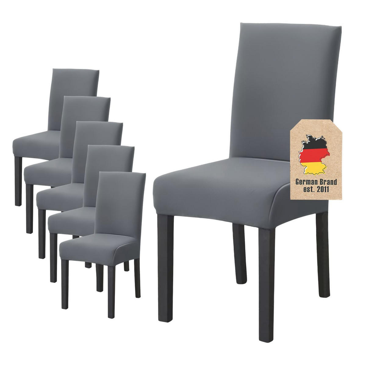 STUHLHUSSE (6-tlg. Set) - Grau, Kunststoff (1/38cm)